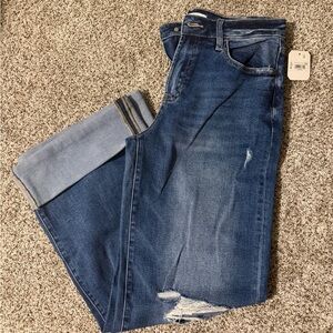Women's Dark Blue Boyfriend Jeans